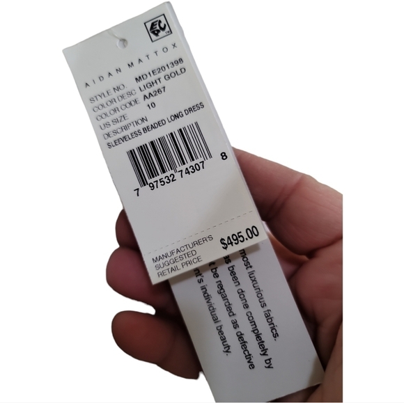 Aidan Mattox MD1E201398 Embellished Sweetheart Jacquard A-line Dress Gown Gold - Picture 12 of 12